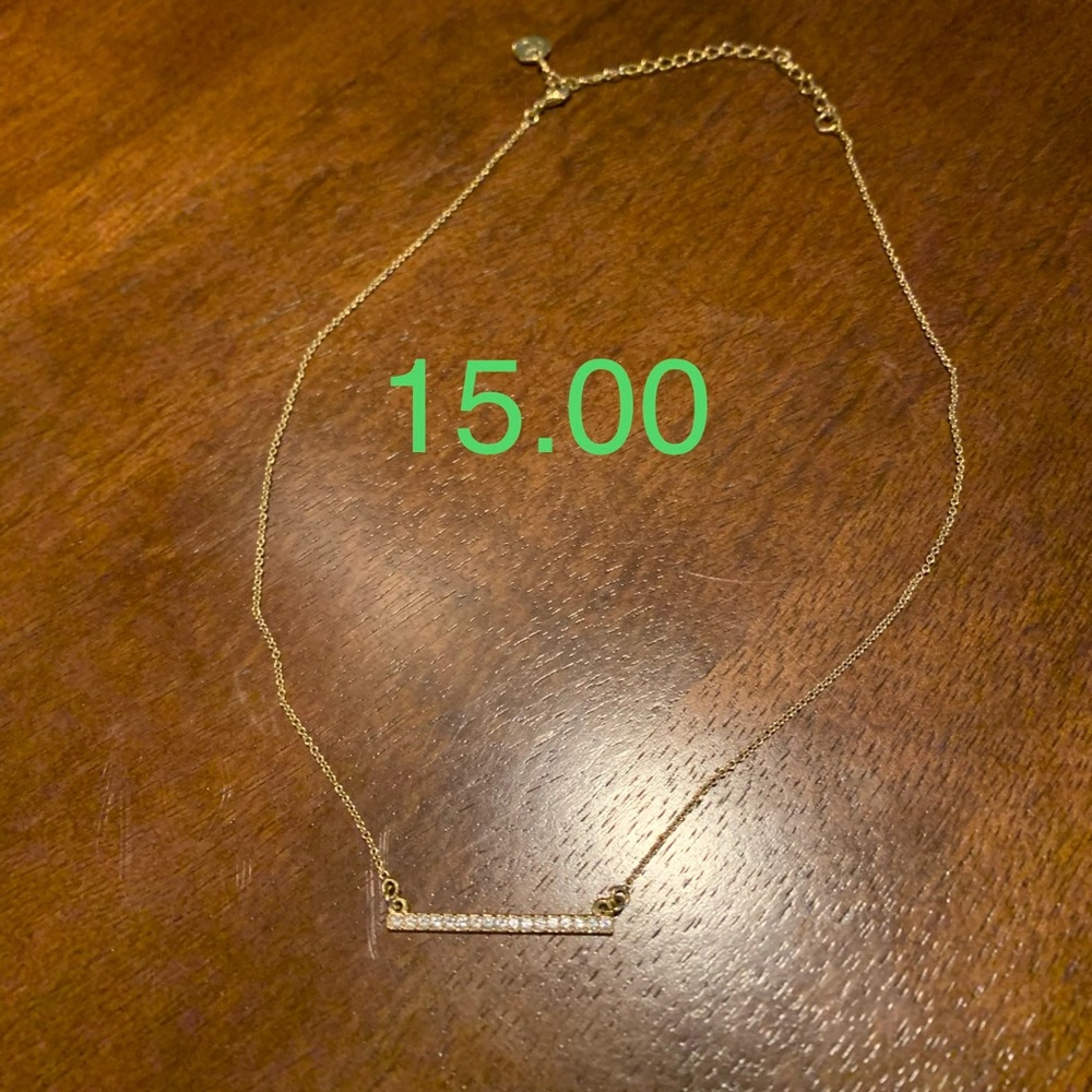 New Cubic zirconia bar necklace. Nice!!!
